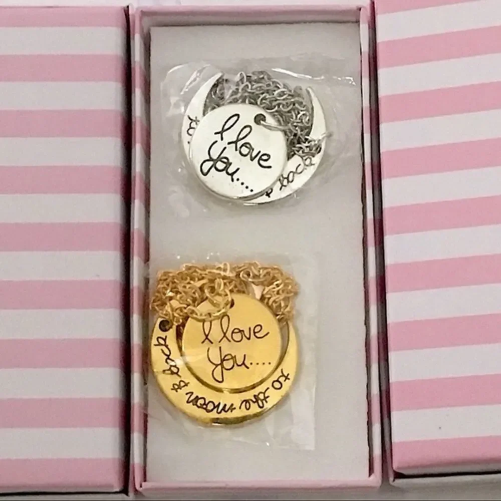 (2) I Love You To The Moon and Back Necklaces